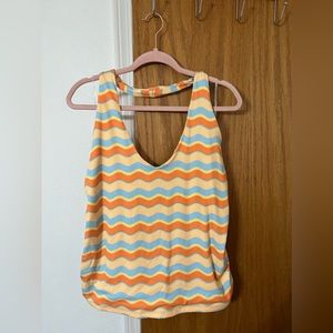 RUE21 Orange Striped Halter Tank Size 3X